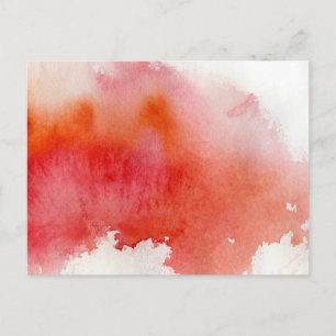 Cartão Postal Mancha vermelha, abstrato de aquarela pintada