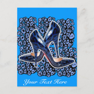 Cartão Postal Manchas de Gato Azul de Stiletto