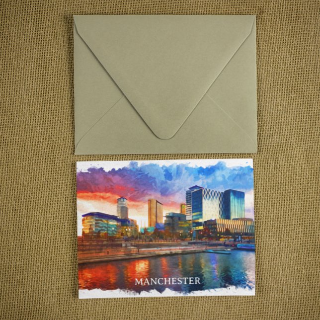 Cartão Postal Manchester England City Panorama View (Manchester UK England Postcard)