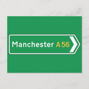 Cartão Postal Manchester, UK Road Sign