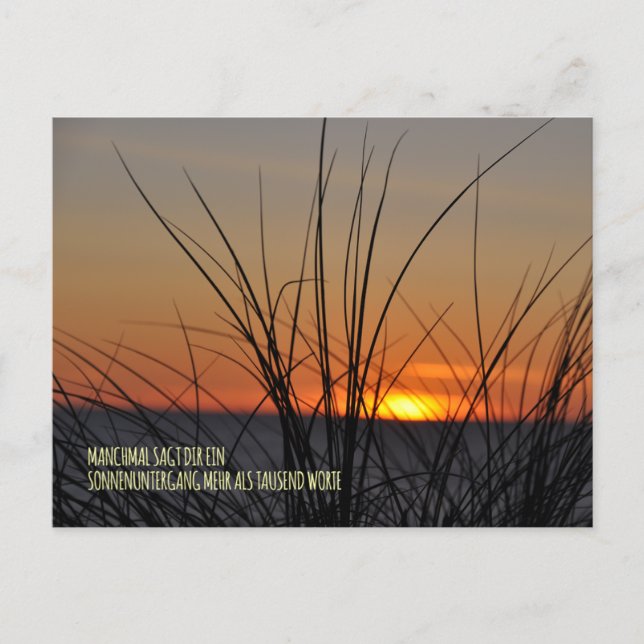 Cartão Postal Manchmal sagt dir ein Sonnenuntergang mehr als tau (Frente)