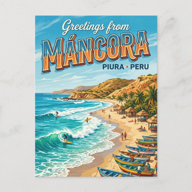 Cartão Postal Máncora Peru (Frente)