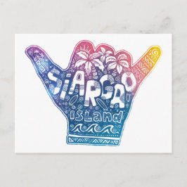 Cartão Postal Manda shaka de surfe na ilha de Siargão