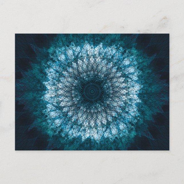 Cartão Postal Mandala Azul Índigo (Frente)