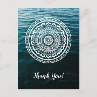 Cartão Postal Mandala Branca Deixe o mar te libertar