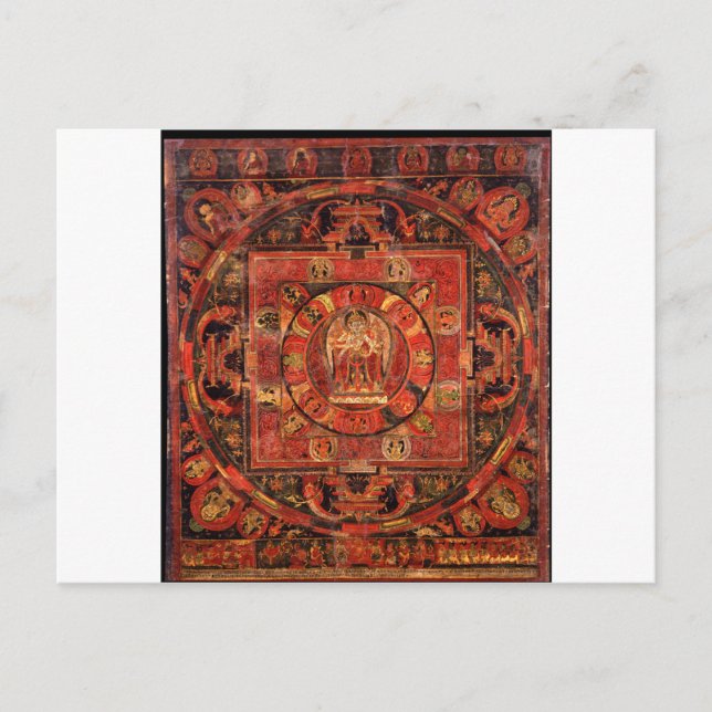 Cartão Postal Mandala budista da compaixão (Frente)