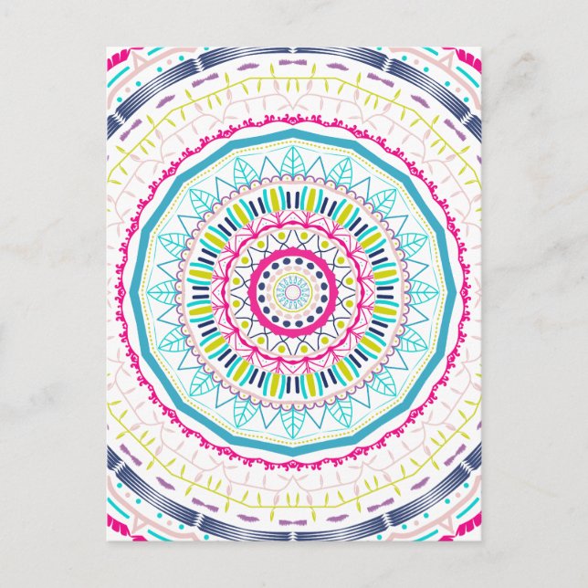 Cartão Postal mandala colorida (Frente)