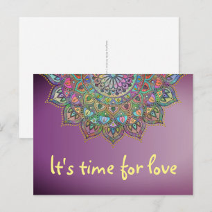 Cartão Postal Mandala Colorido com Estilo Índia 1