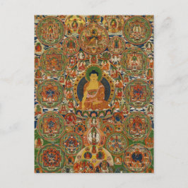 Cartão Postal Mandala completa pintada Bhutanese