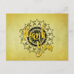 Cartão Postal Mandala Damask Obrigado Ioga Meditação Saúde