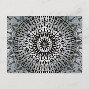 Cartão Postal Mandala de Peças de Xadrez