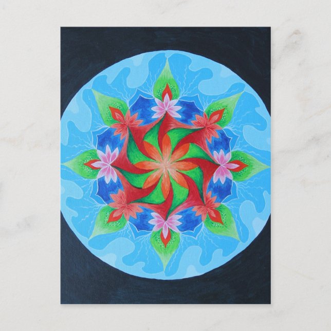 Cartão Postal Mandala de Primavera (Frente)