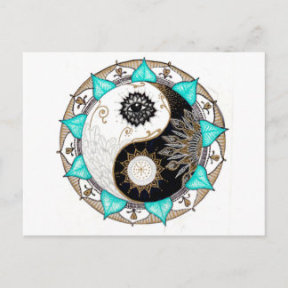 Cartão Postal Mandala de Yin Yang