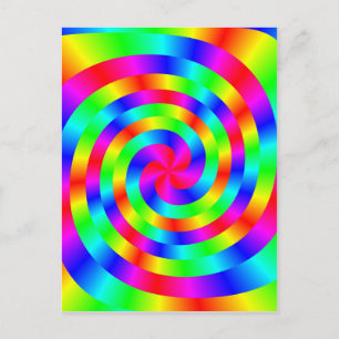 Cartão Postal mandala espiral colorida