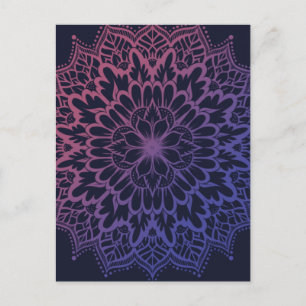 Cartão Postal Mandala Floral de Flor Yoga