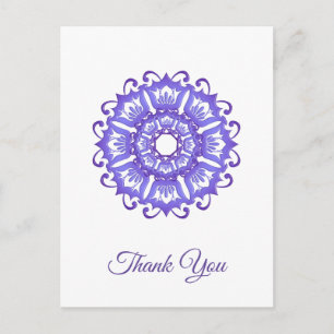 Cartão Postal Mandala floral violeta.