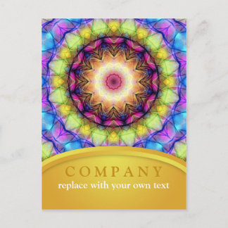 Cartão Postal Mandala holística de vidro do arco-íris