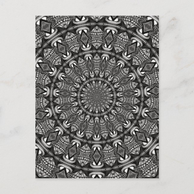 Cartão Postal Mandala Monocromático (Frente)