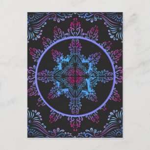 Cartão Postal Mandala Night Flower