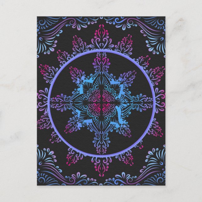 Cartão Postal Mandala Night Flower (Frente)