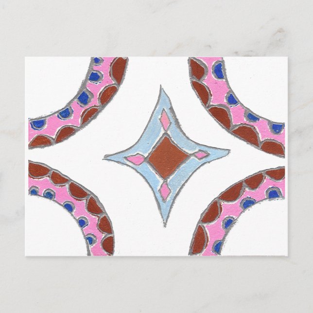 Cartão Postal Mandala Oil Painting Impressão (Frente)