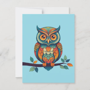 Cartão Postal Mandala Owl