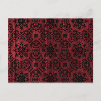 Cartão Postal Mandala vermelha e preta do gótico