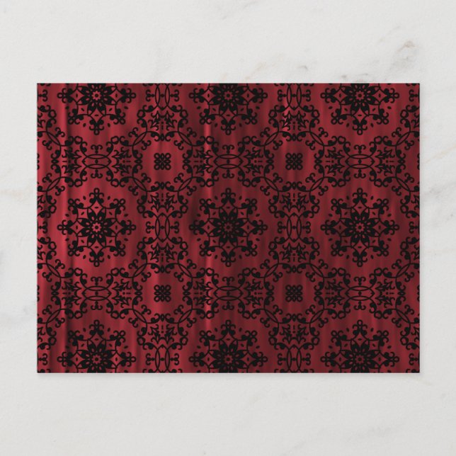 Cartão Postal Mandala vermelha e preta do gótico (Frente)