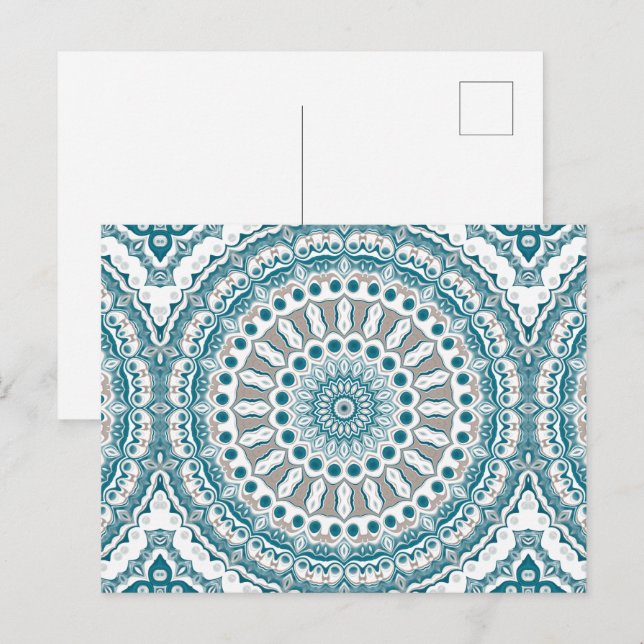Cartão Postal Mandalas Inspiradas na Costa de Azul e Areia do Oc (Frente/Verso)