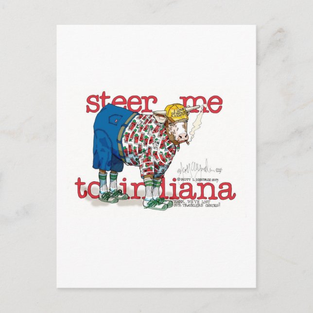 Cartão Postal Mande-me para Indiana (Frente)