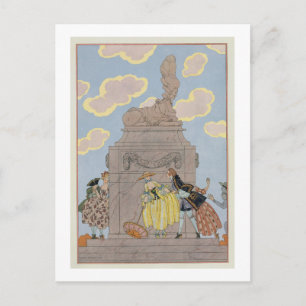 Cartão Postal Mandolina, ilustração para "Fetes Galantes" por 