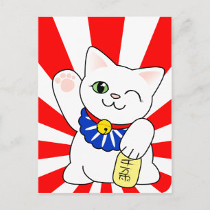 Cartão Postal Maneki Neko Lucky Cat