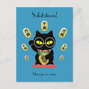 Cartão Postal Maneki Neko Lucky Poilue