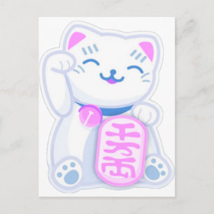 Cartão Postal maneki neko pastel