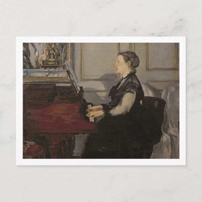 Cartão Postal Manet | Madame Manet no Piano, 1868 (Frente)