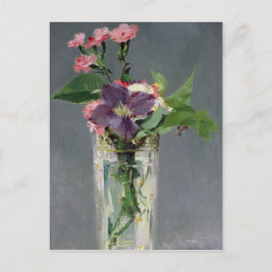 Cartão Postal Manet   Pinks e Clematis num Vaso Cristal, 1882