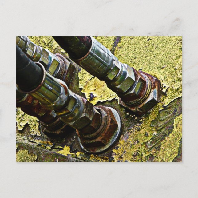 Cartão Postal Mangueiras Hidráulicas no Trator Antigo (Frente)