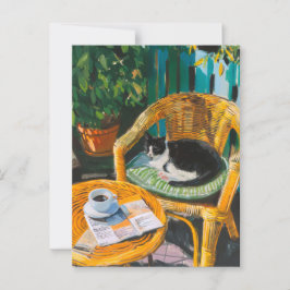 Cartão Postal Manhã de Domingo Preguiçosa | Pintura para gatos e