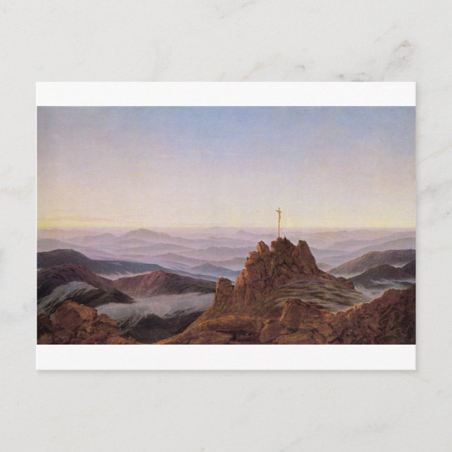 Cartão Postal Manhã em Riesengebirge - Caspar David Friedrich (Frente)