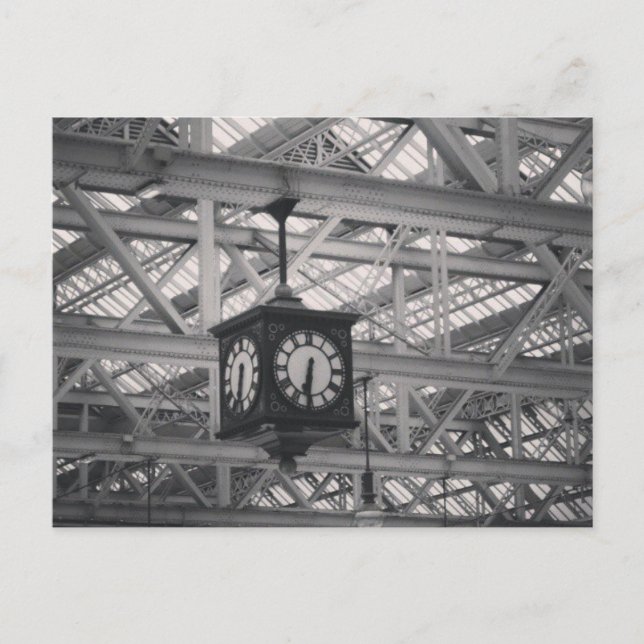 Cartão Postal Manhã na estação central de Glasgow (Frente)