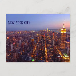 Cartão Postal Manhattan at dusk - Empire State Bulding to WTC