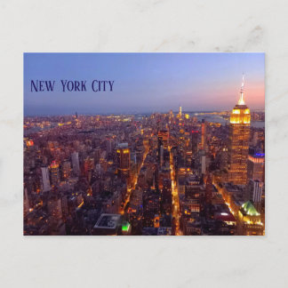 Cartão Postal Manhattan at dusk - Empire State Bulding to WTC