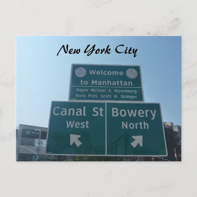 Cartão Postal manhattan bem-vindo (Frente)