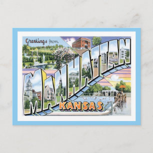 Cartão Postal Manhattan Kansas Viagem América Cidade dos EUA
