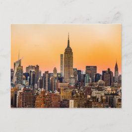CARTÃO POSTAL MANHATTAN SKYLINE EM SUNSET, NOVA IORQUE, EUA