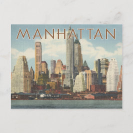 Cartão Postal Manhattan skyline vintage Nova York