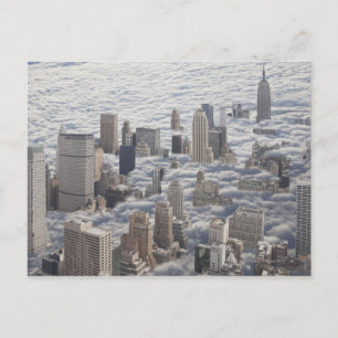 Cartão Postal Manhattan Sob O Céu Nublado