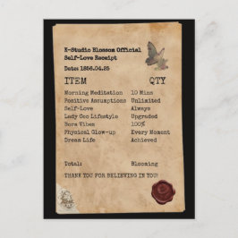 Cartão Postal Manifestação de Receitas de Amor Próprio Estético