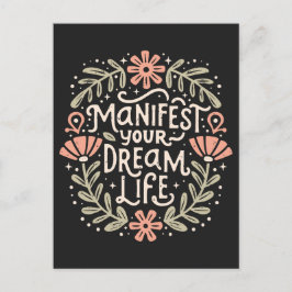 Cartão Postal Manifeste a afirmação da sua vida de sonho