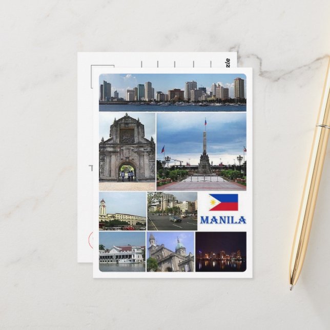 Cartão Postal Manila - Filipinas - Mosaico - (Frente/Verso In Situ)